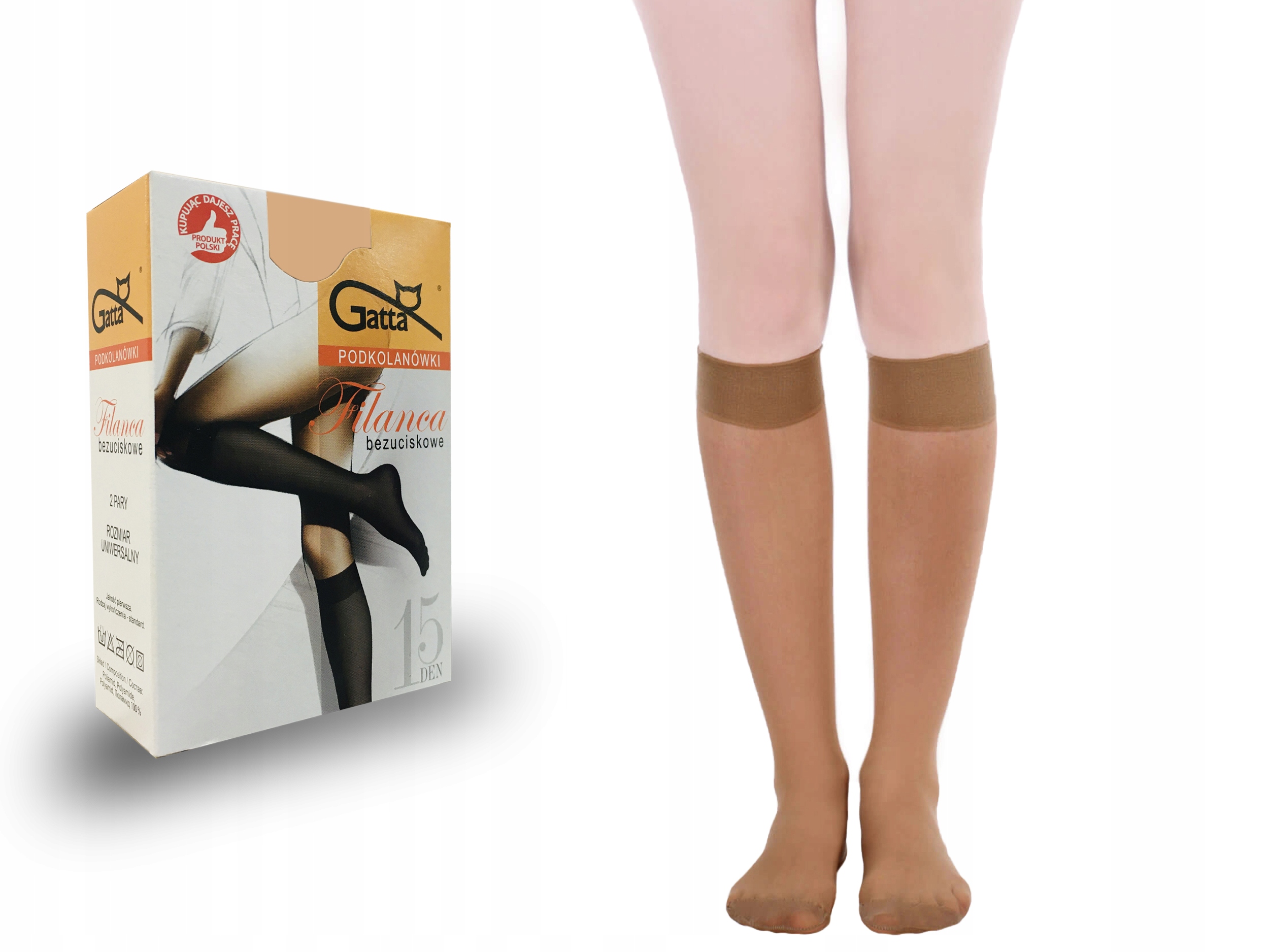 

Podkolanówki Gatta Filanca, 15 den, 2 pary, visone