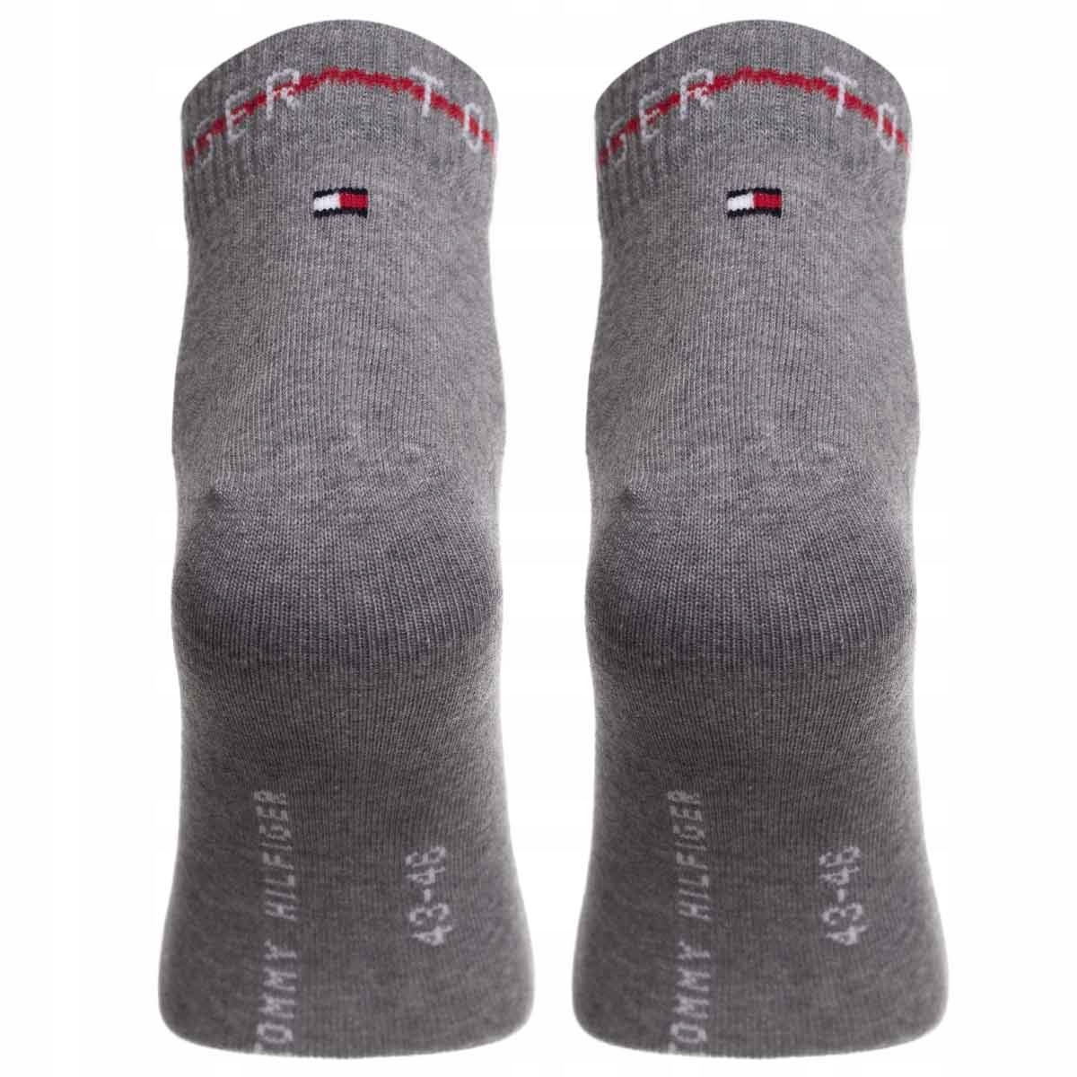 TOMMY HILFIGER SKARPETY SKARPETKI STOPKI 2P r.43-46 Kolor szary