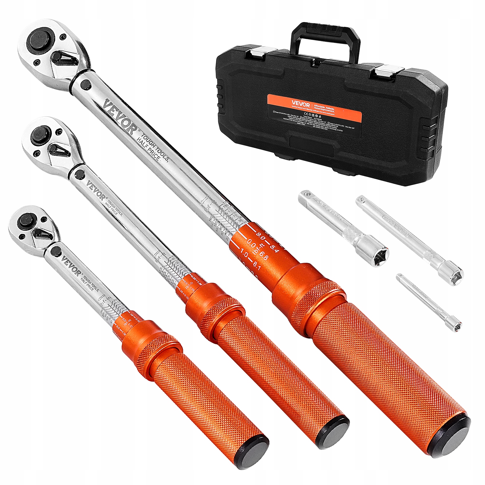 Sada Dynamometrických Kľúčov Vevor Click 3 Kusy 72 Zubov 3 Precision
