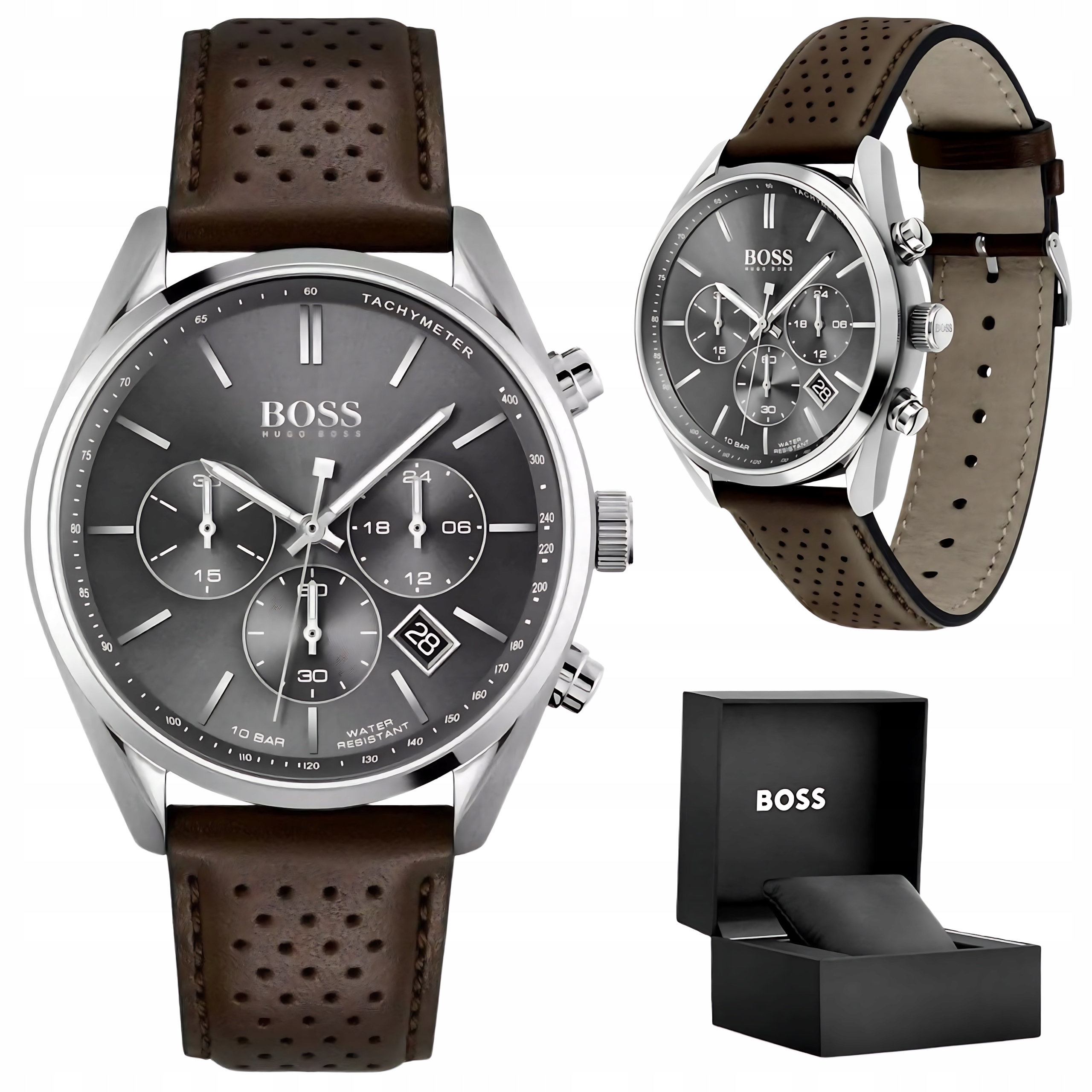 Pánské Hodinky Hugo Boss Champion 1513815 Chronograf Grafitový WR100 Krabička