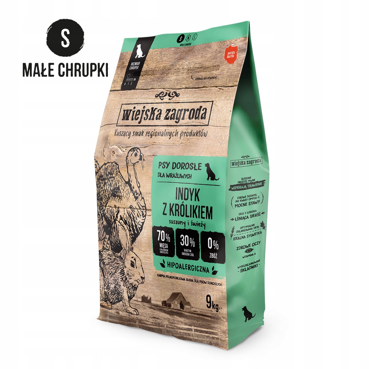 Krmivo pro psy Wiejska Zagroda krůta s králíkem S 9 kg