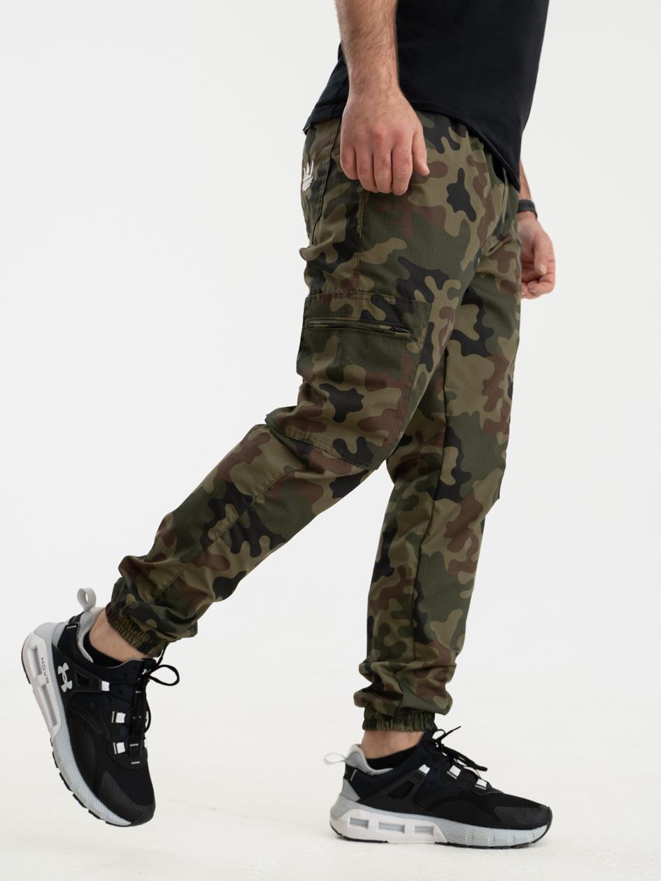 SPODNIE BOJÓWKI JOGGER MATERIAŁOWE Jigga Wear Cargo Ripstop CAMO MORO M Płeć mężczyzna