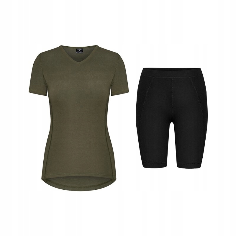 Dámský komplet Bambus Merino Wool khaki-černý vel.