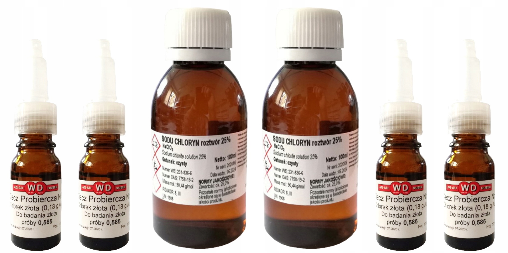 2x Mms Chloritan Sodný Čistý 4x Chlorid Zlatý 0,18g