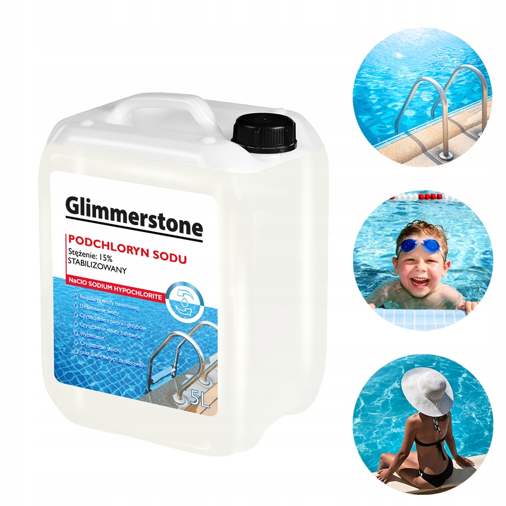 Podchloryn Sodu 15% Stabilizowany Chlor w Płynie 5L