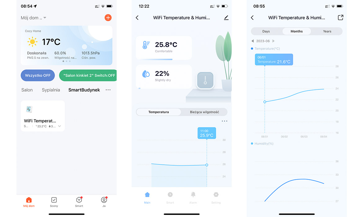 TERMOMETR Czujnik temperatury wilgotno. WIFI TUYA ekran LCD RAPORTY EXCEL Marka Sone