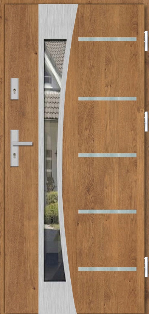 POLSKIE DRZWI ZEWNETRZNE INOX14ZD 72MM TERMO 100CM 100TKI UD 1,3 Strona lewe prawe