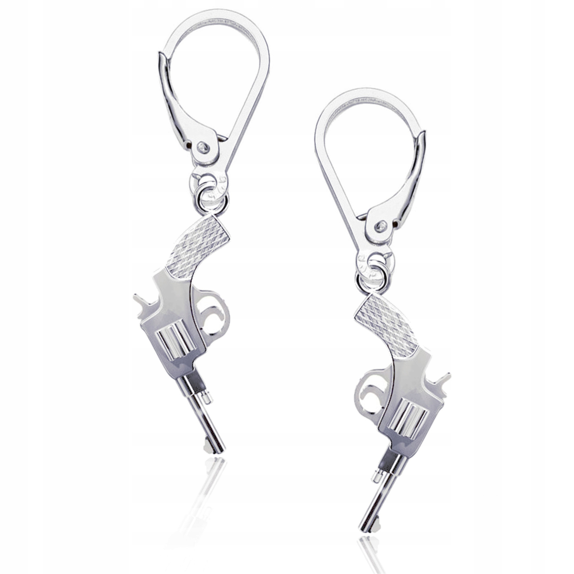 

Kolczyki Duży Pistolet Rewolwer Colt srebro 925