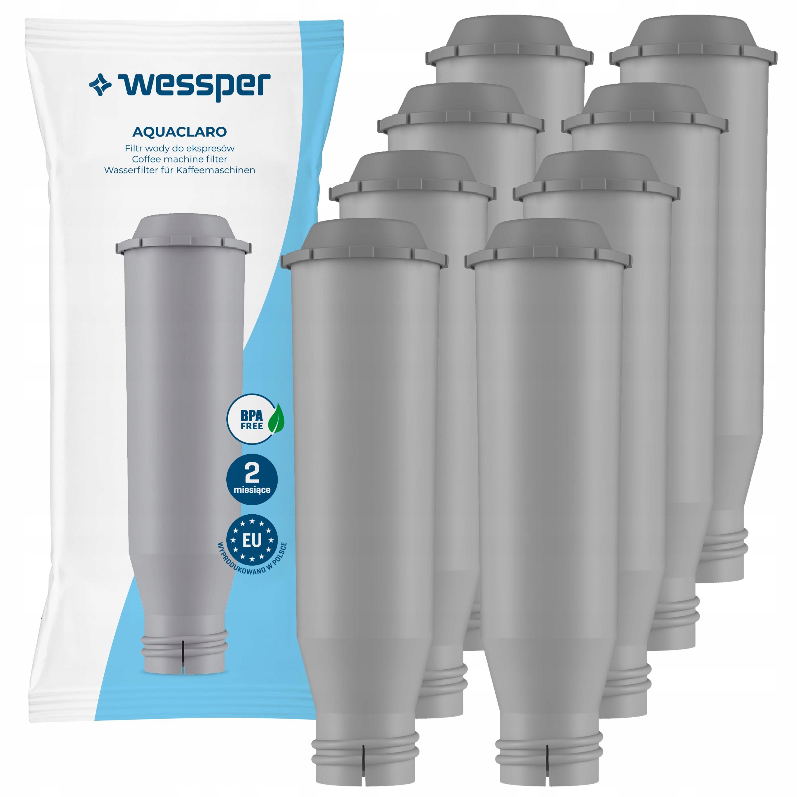 8 x vodní filtr Wessper AquaClaro pro kávovar Krups Nivona – náhrada