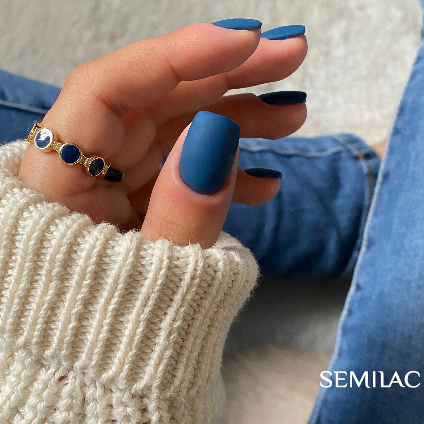 SEMILAC 406 Blue Tea UV LED Lakier Hybrydowy 7ml Kolor Odcienie niebieskiego