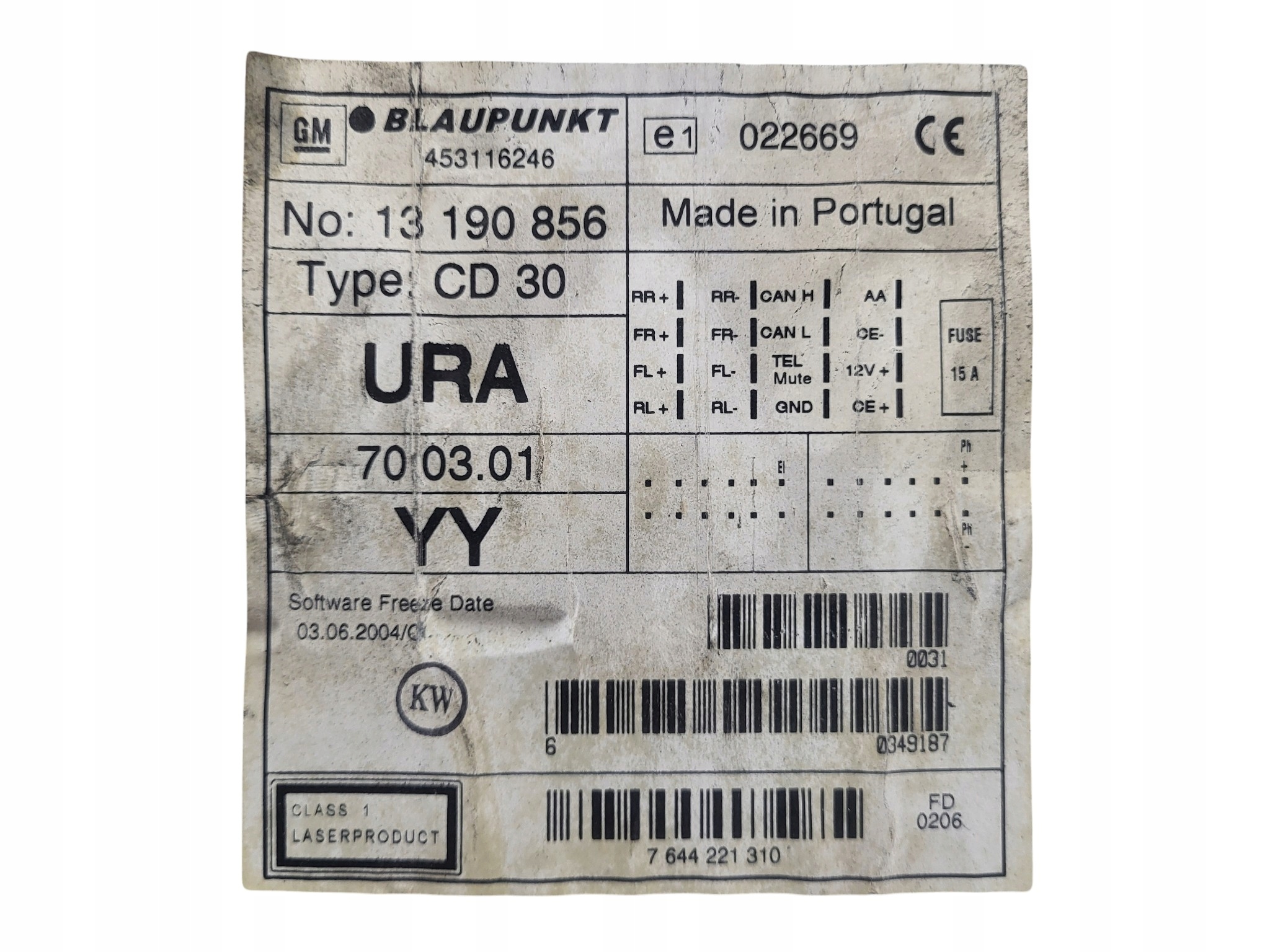 RADIO CD FABRYCZNE OPEL ZAFIRA B 13190856
