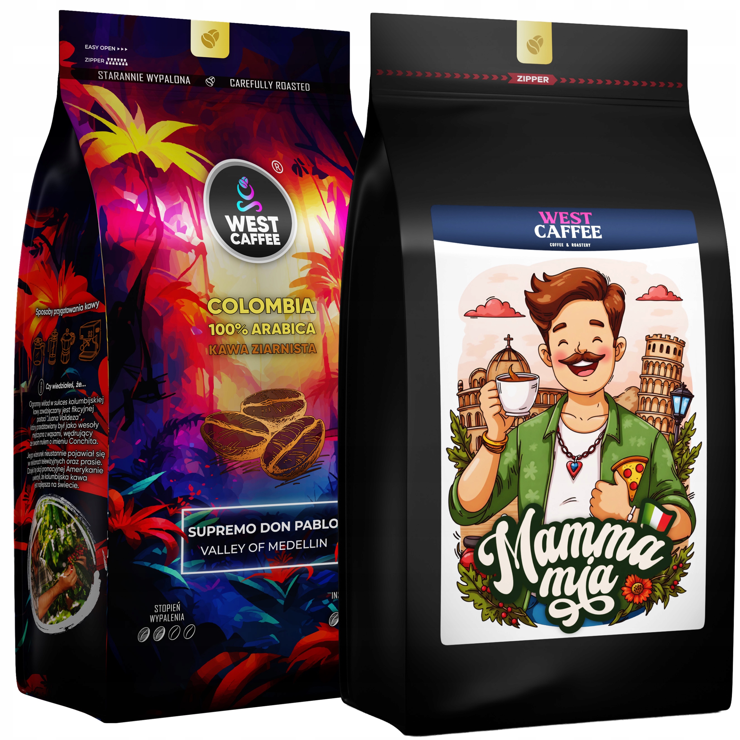 Levně Káva Zrnková Kolumbie Mamma Mia Set 2kg Čerstvě pražená