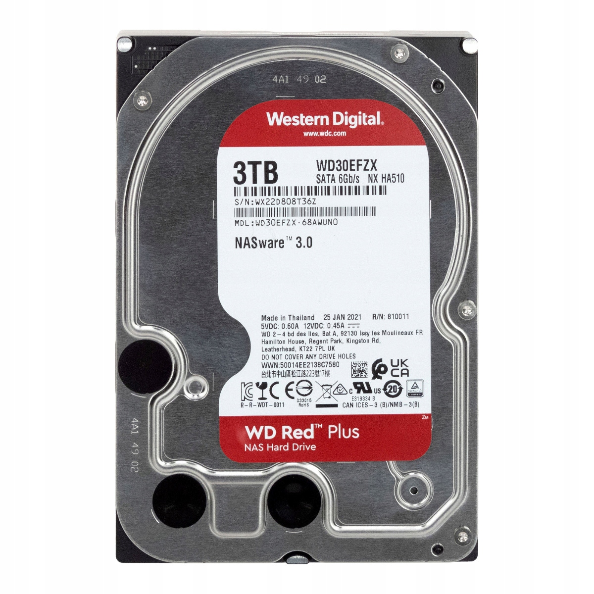 Wd Red Plus 3TB 5.4K 128MB Sata III 3.5'' WD30EFZX Nx HA510 NASware 3.0