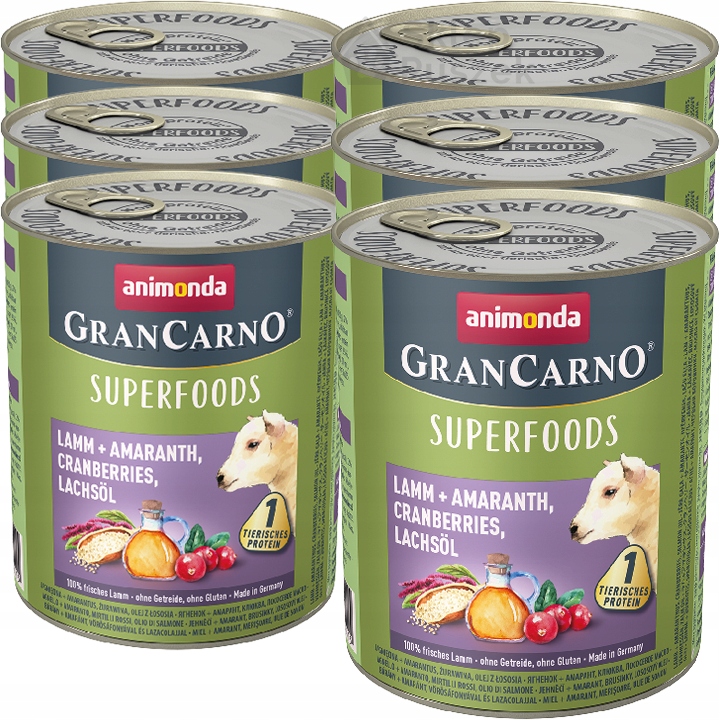 Animonda GranCarno Superfoods konzerva Set 6x800 g Jehněčí Amarant