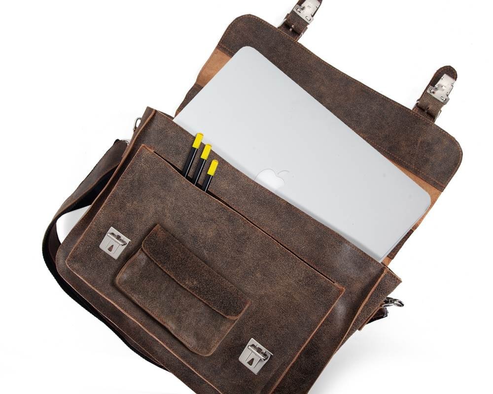 BRĄZOWA SKÓRZANA TORBA NA DOKUMENTY SOLOME LAGO 04 Model LAGO 04 BROWN VINTAGE