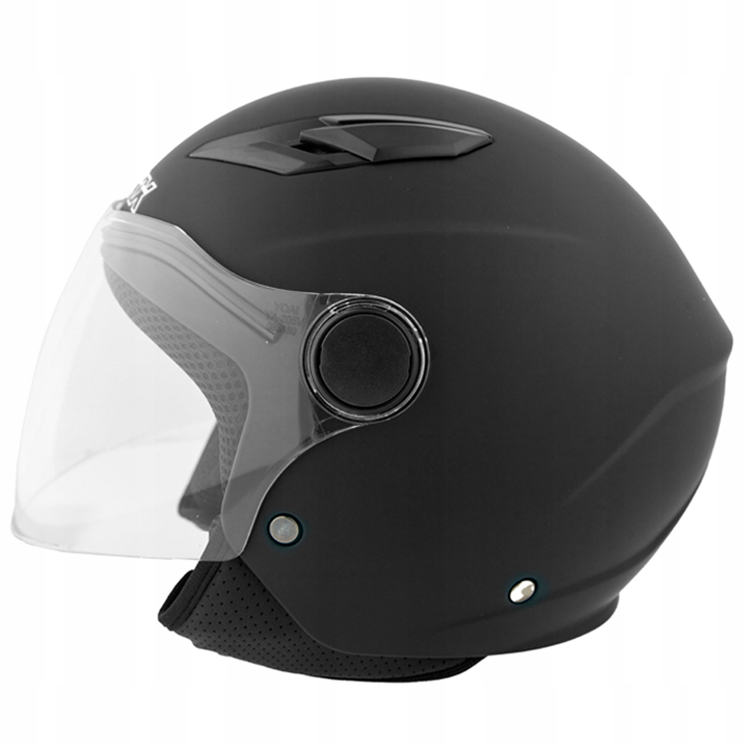 Kask motocyklowy dla dziecka otwarty na skuter XL czarny mat z homologacją