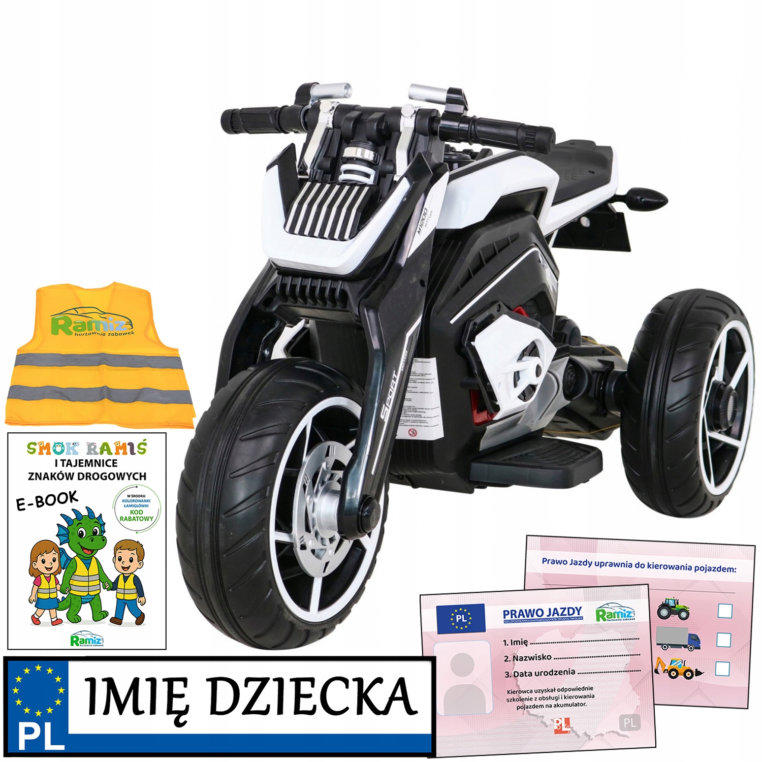 trzykołowy Stabilny Motor Dla Dziecka Future motorek z piankowymi kołami