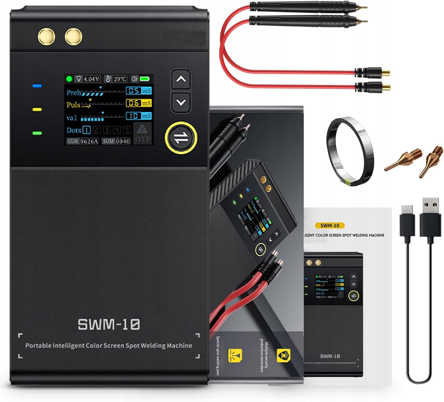Svařovací Stroj Na Baterie 1200A Mini LCD 5000mAh