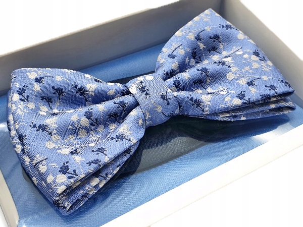 MUCHA MUSZKA MĘSKA NIEBIESKA WE WZORY + POSZETKA