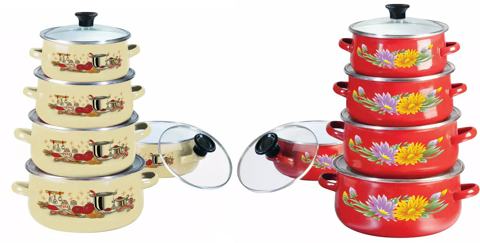 Zestaw emaliowany garnkow garnki emaliowane garnek