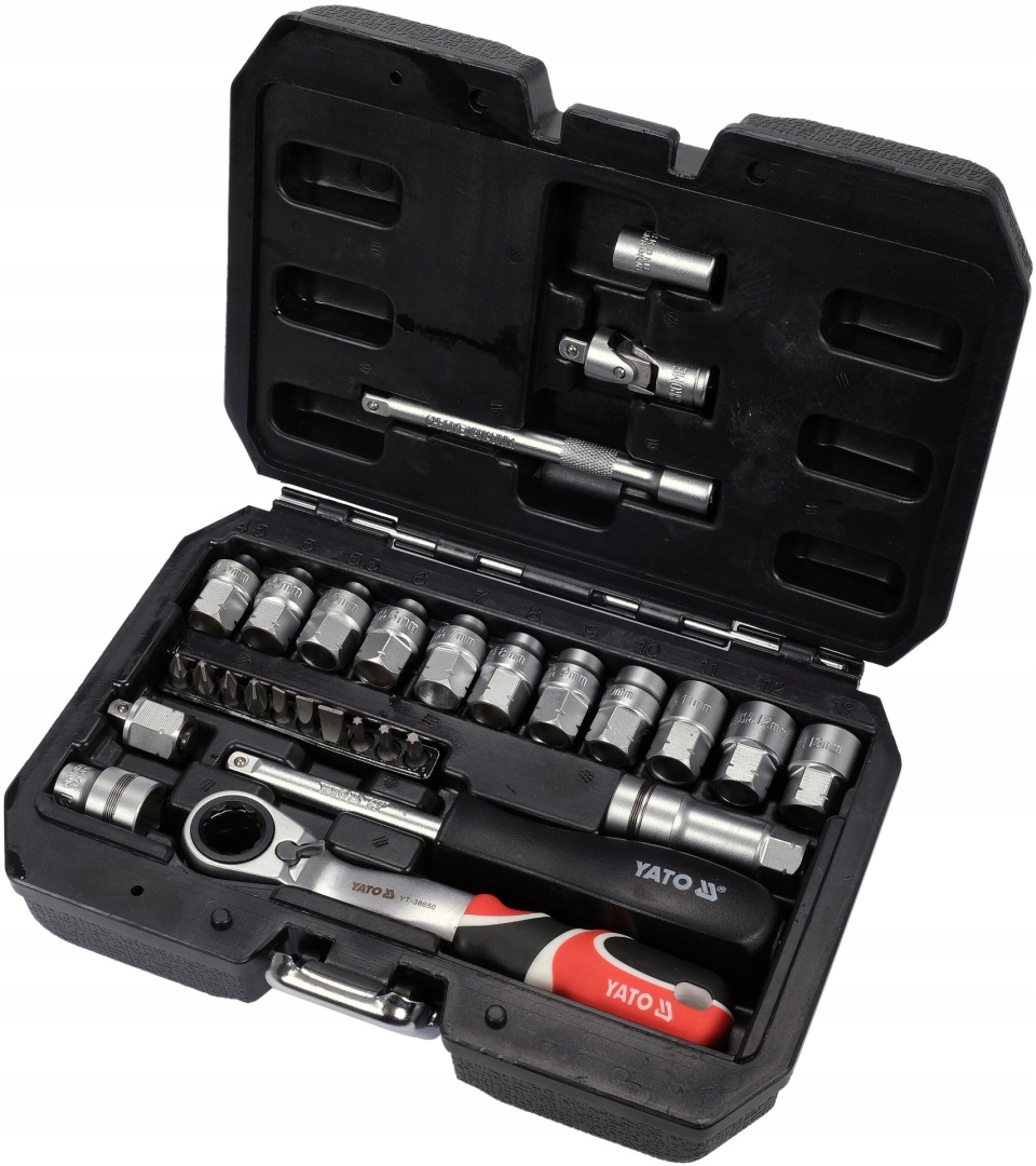 Yato Klucze Nasadki Spline Przelotowe Zestaw Kluczy 1/4'' 29 Elementy