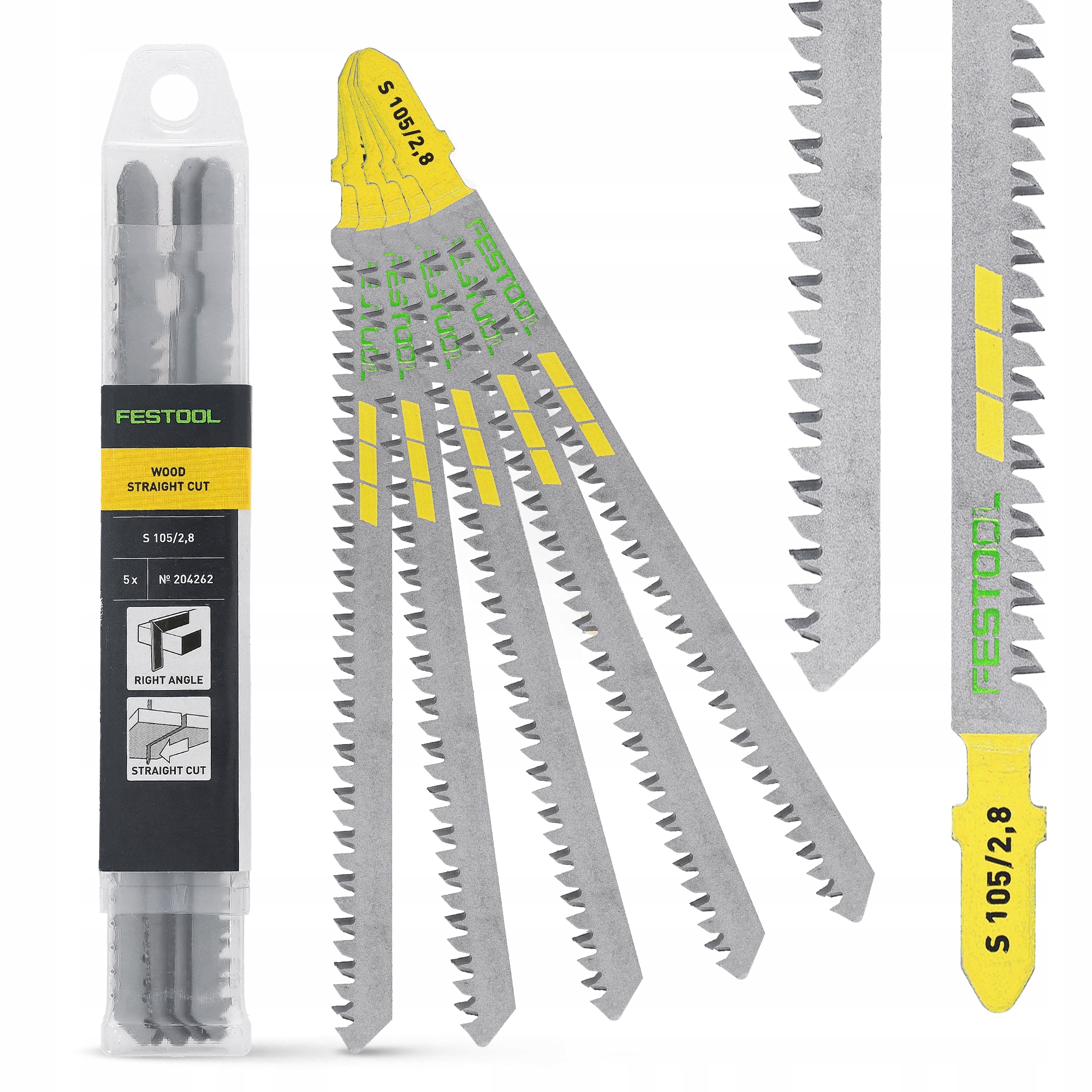 5 x Pilový List pro pilu na dřevo Festool Wood Straight CUTS105/2,8 204262