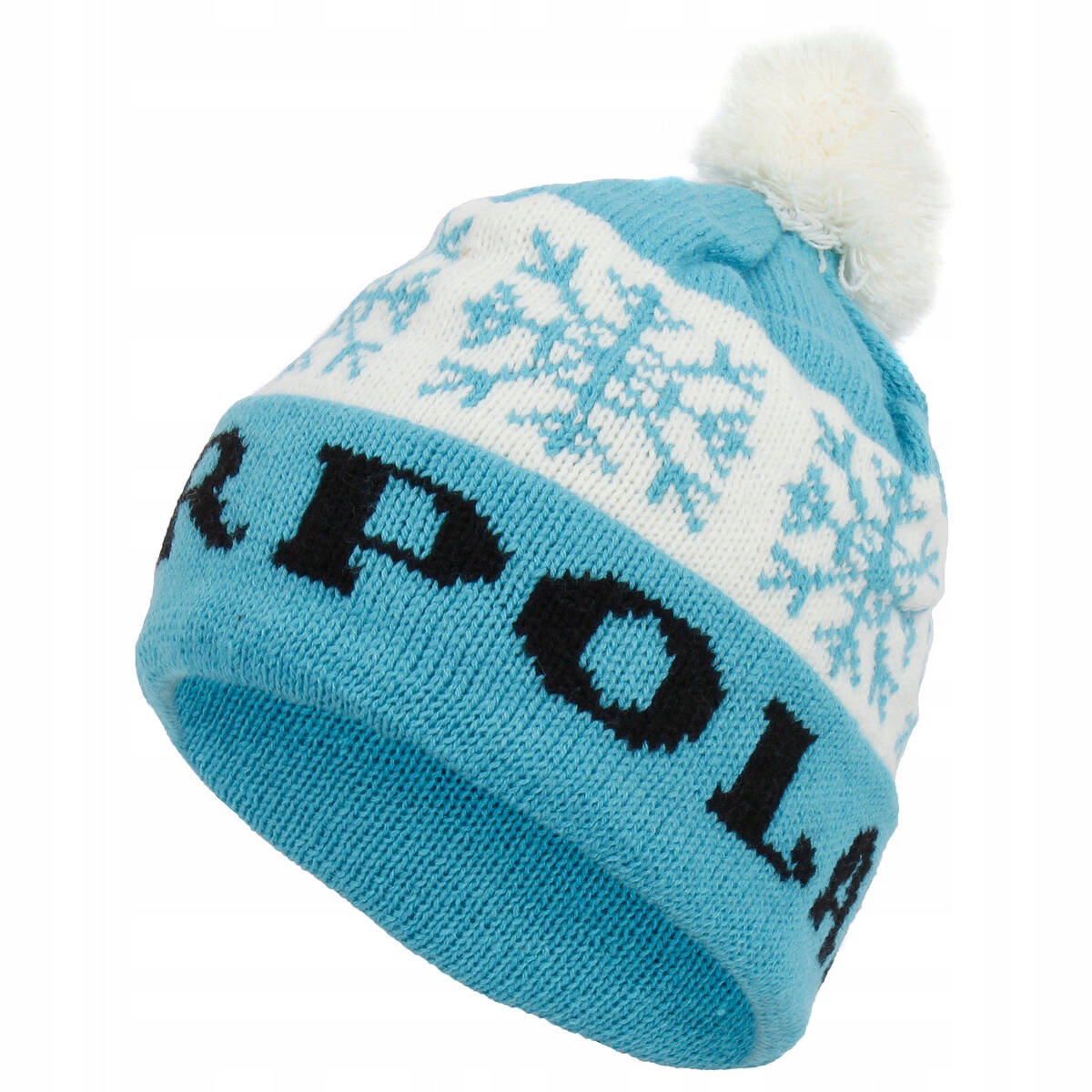 

W329B Dzianinowa Czapka Zimowa Śnieżki Z Pomponem