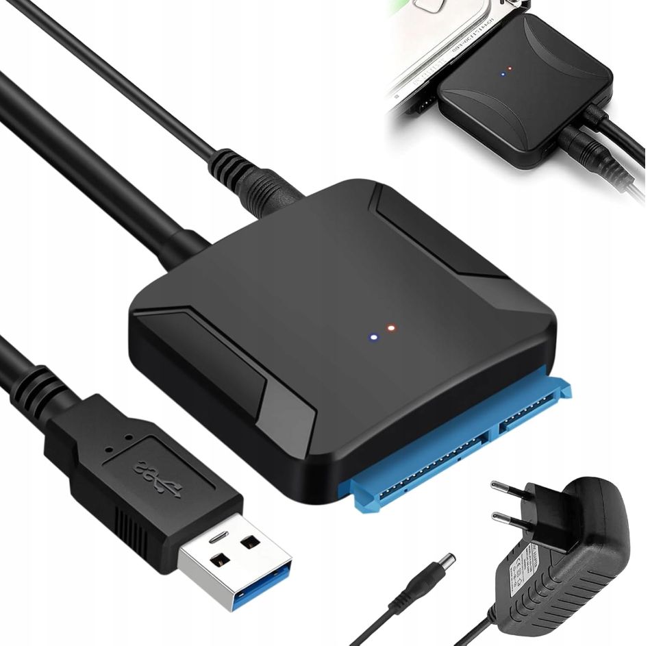 Adapter Dysków Sata 2,5 3,5" Usb 3.0 przejściówka Zasilacz