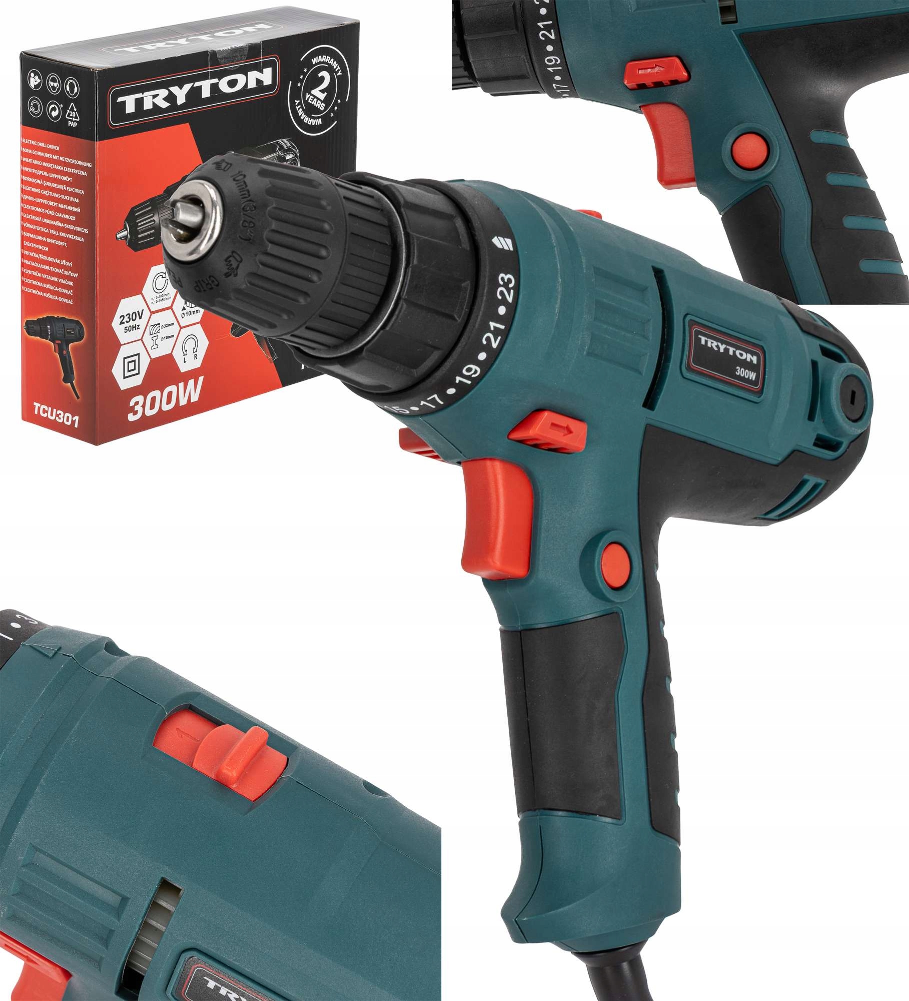 Aku Vrtačka 300W 2 rychlostní stupně Tryton