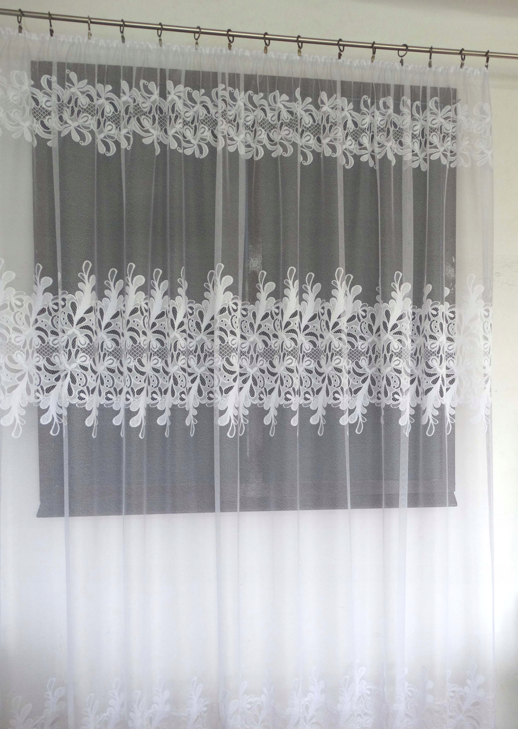 Mg Záclona žakár 1608 Bílá 380x250 hotová s páskou