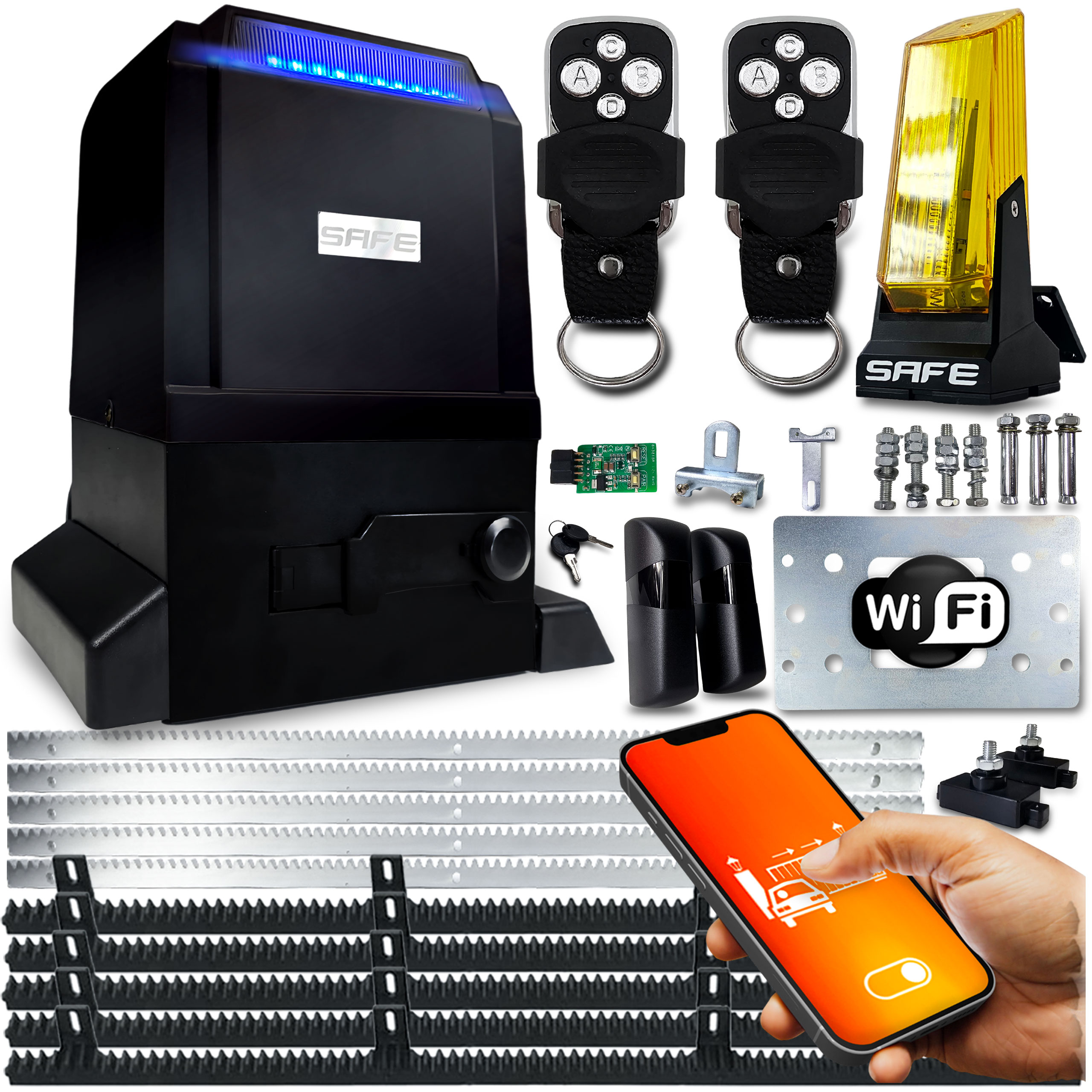 Set Pohon Pro Posuvnou Bránu 800 kg 2 ovladače 5 X Wifi lampa Tuya