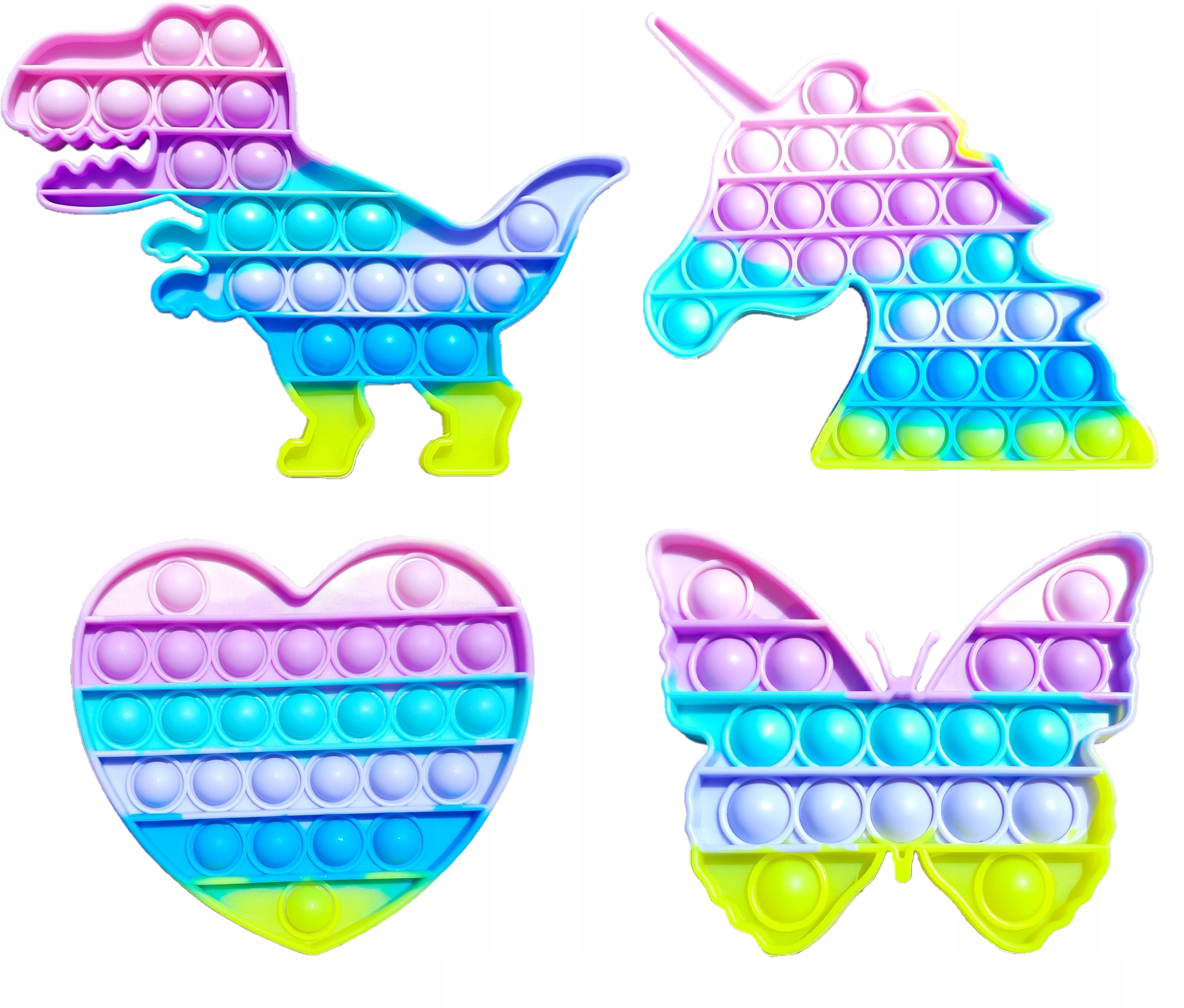 4x POP IT ZABAWKA SENSORYCZNA Dzieci Bubble Zestaw