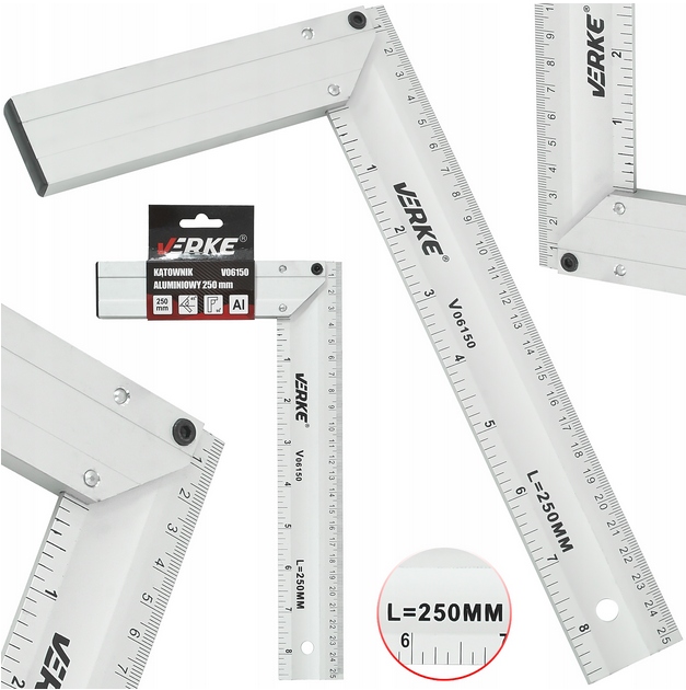

Kątownik Stolarski Ciesielski Aluminiowy 250mm