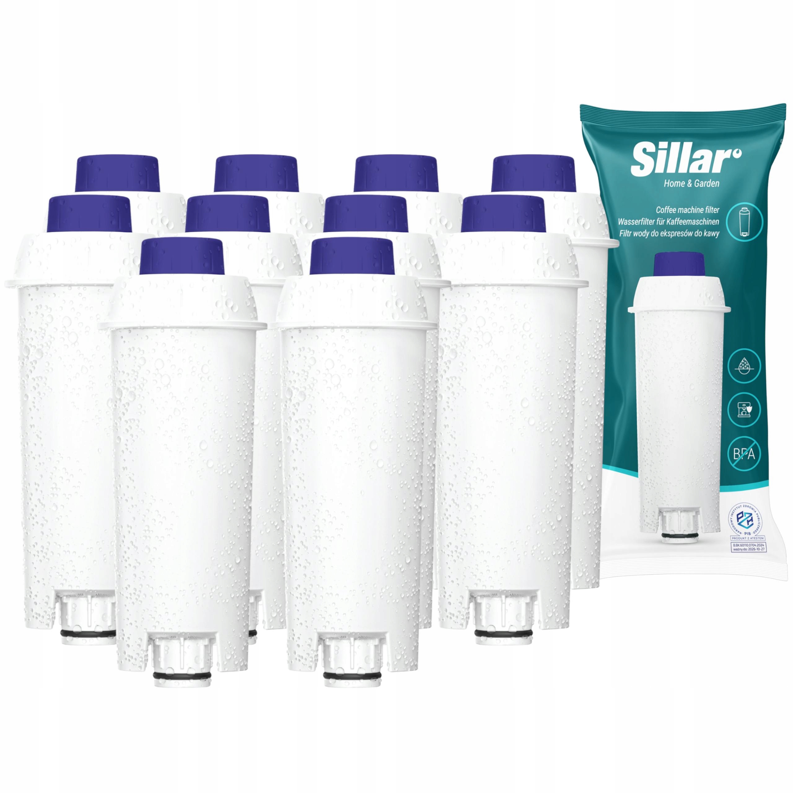 10 x vodní filtr pro kávovar Delonghi Dinamica Plus – náhradní náplň Sillar
