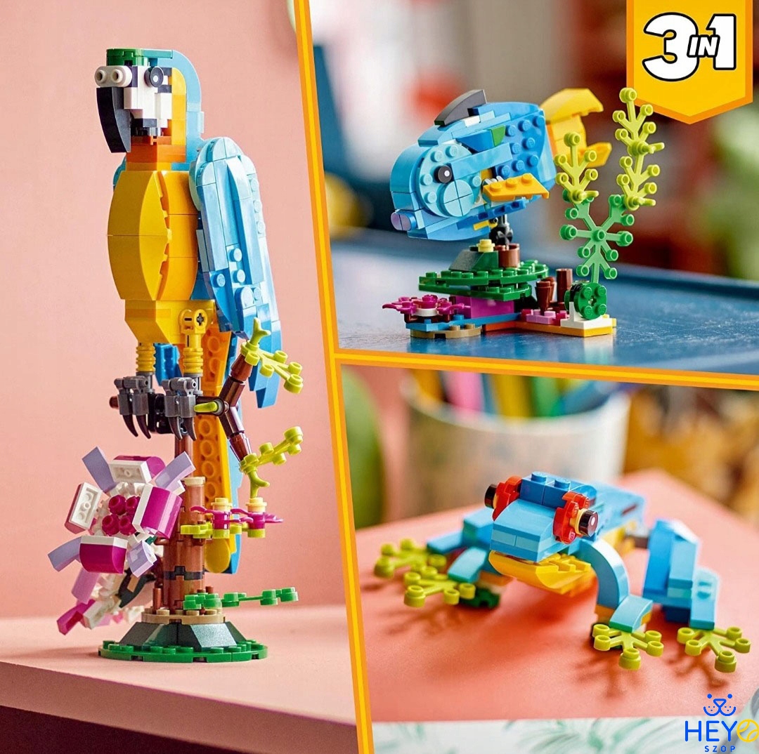 kolorowa papuga ryba żaba 31136 Lego creator 3w1 Wiek dziecka 7 lat +