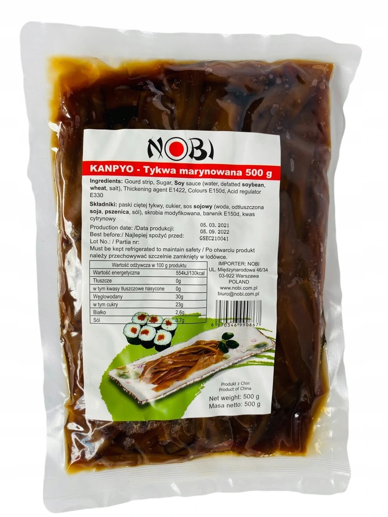 Levně Nakládaná tykev na sushi ramen Kampio Kanpyo 1kg