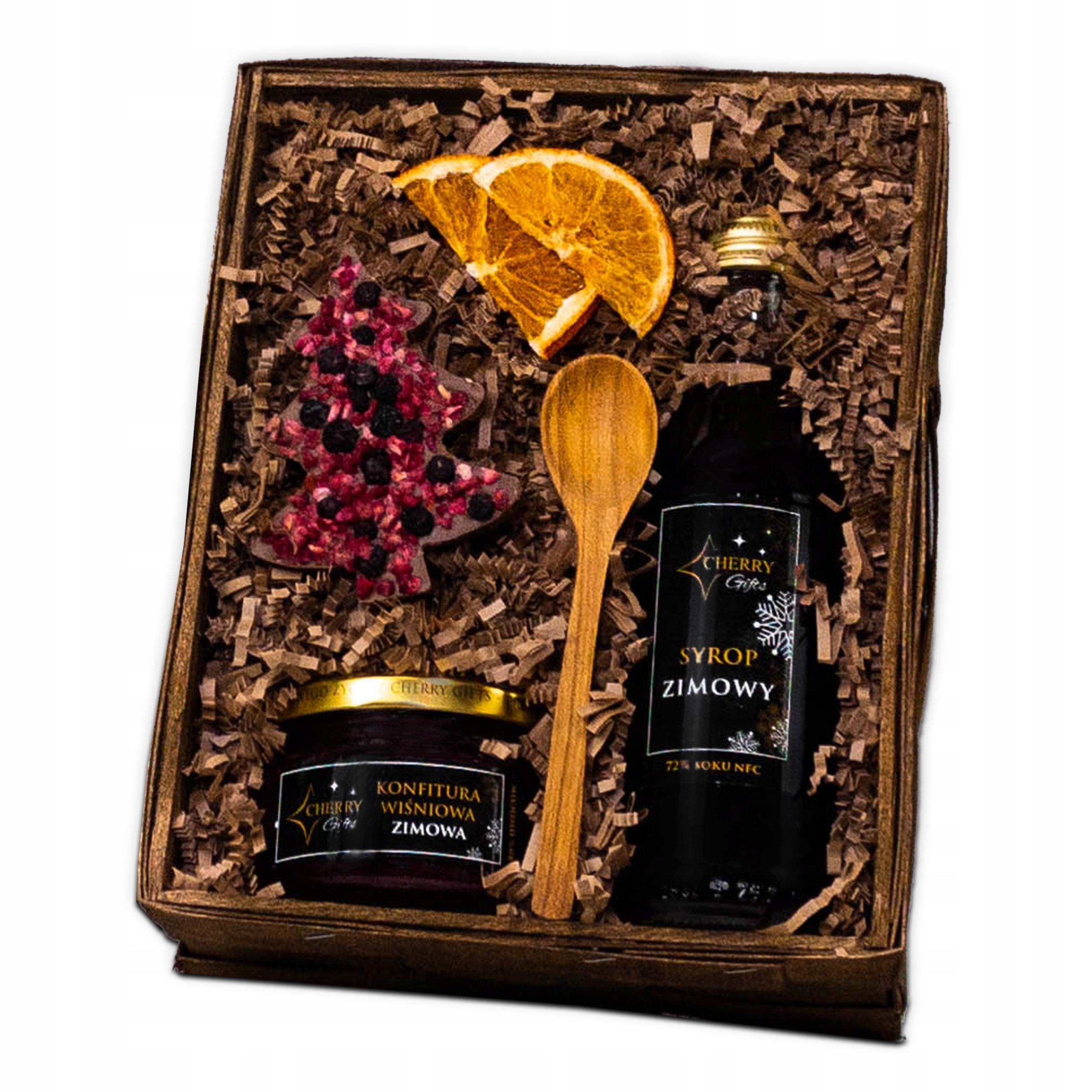 Levně Dárkový koš na Dárek Vánoce s třešňovým sirupem a čokoládou