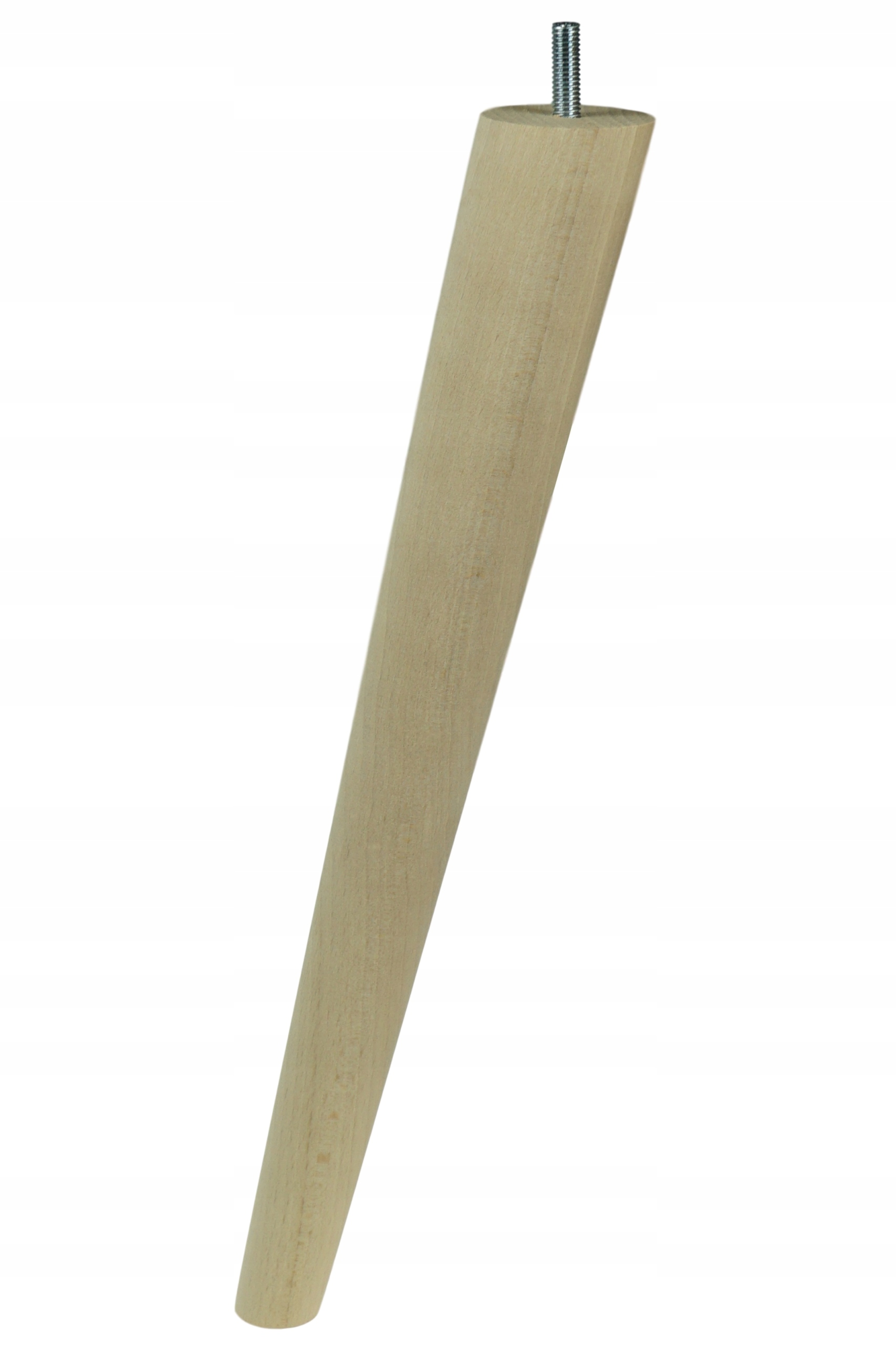 

noga drewniana bukowa skośna 35 cm ze szpilką M8