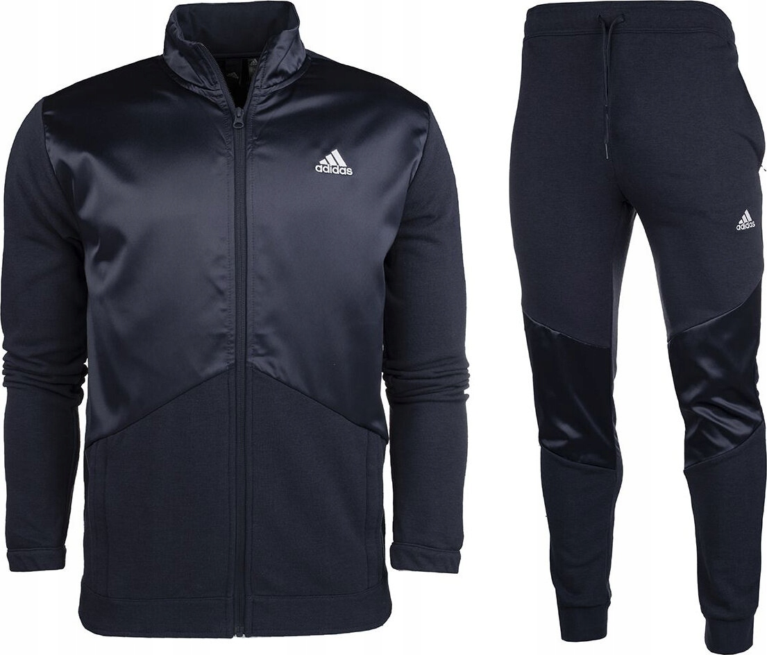 Teplákovka Pánský Adidas Satin French Terry Track Suit Tmavě Modrý HI5396 vel. S