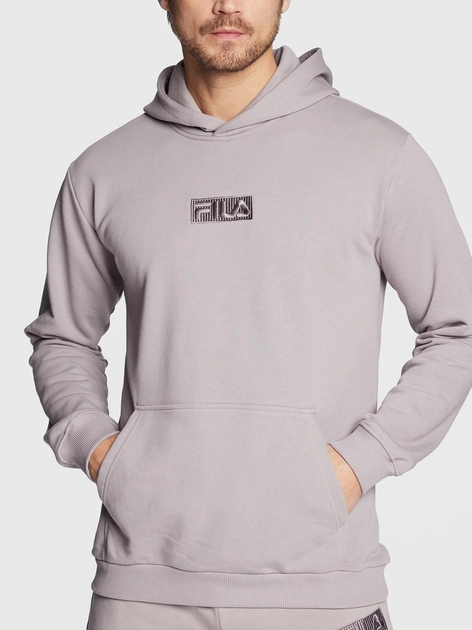Fila Pánská mikina s kapucí (klokanka) FAM0159-80028 L Světle šedá