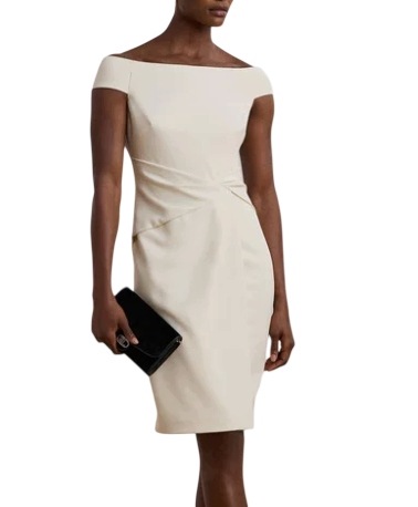 Lauren Ralph Lauren Šaty 253936389003 Écru Slim Fit vel. 44
