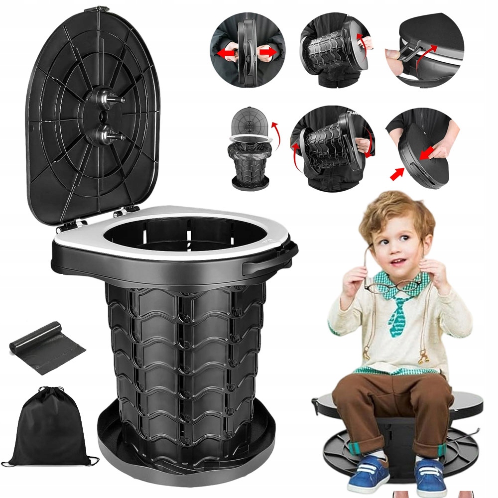 Turistická Toaleta Přenosná Bivakovací Skládací Wc Stolička Box