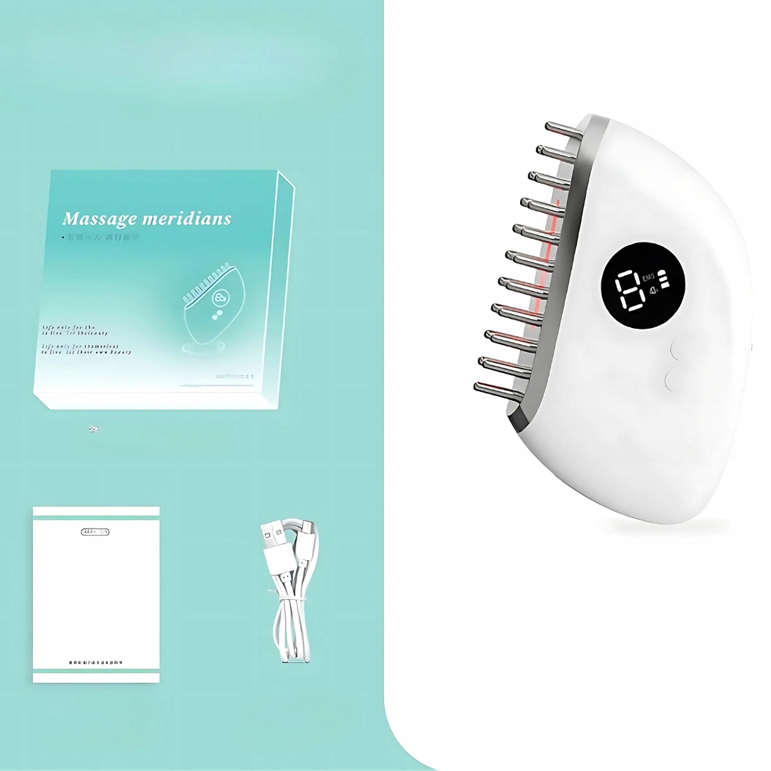 Masażer EMS Gua Sha LED RegMag UK-21 do twarzy i ciała – Elementy zestawu