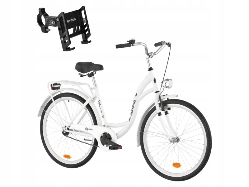 Rower miejski Indiana Moena S1B 26 cali damski Biały 2025 Uchwyt