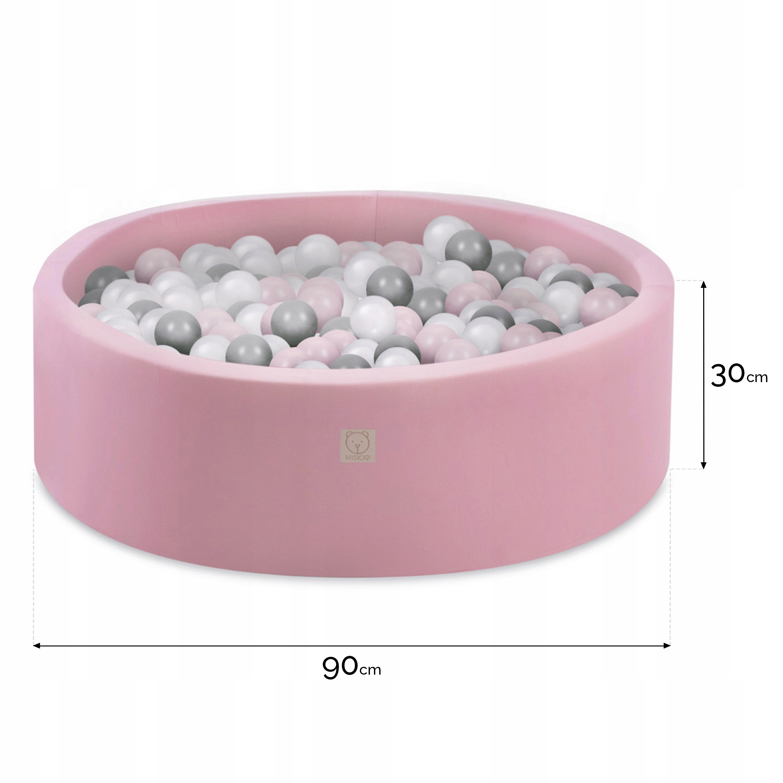 Suchy Basen z Piłkami 90x30 dla Dzieci Różowy Smart 200 piłek MISIOO Kod producenta MIS44/S_PI/002