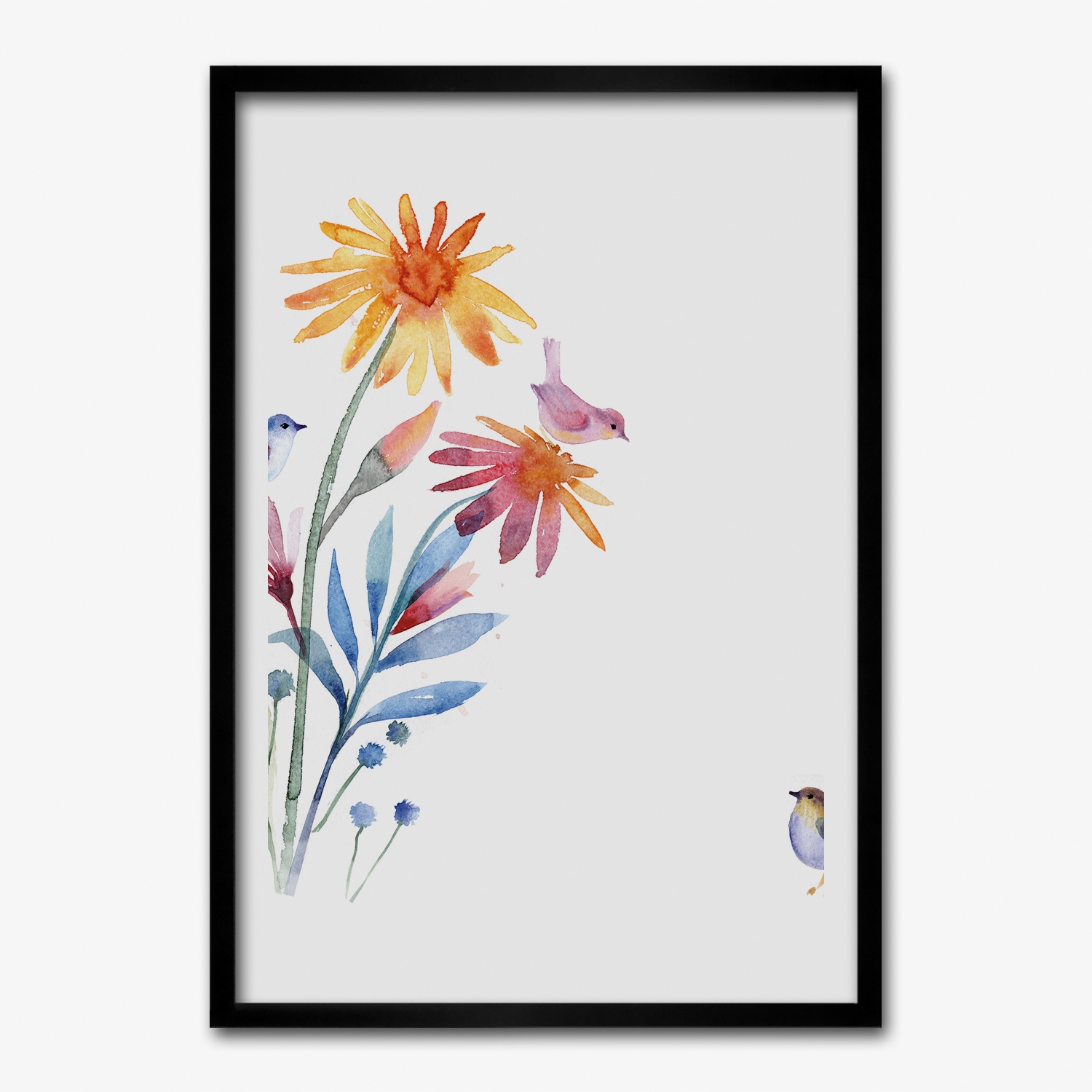 Obraz v rámu na zeď Květiny akvarel 50x70 cm