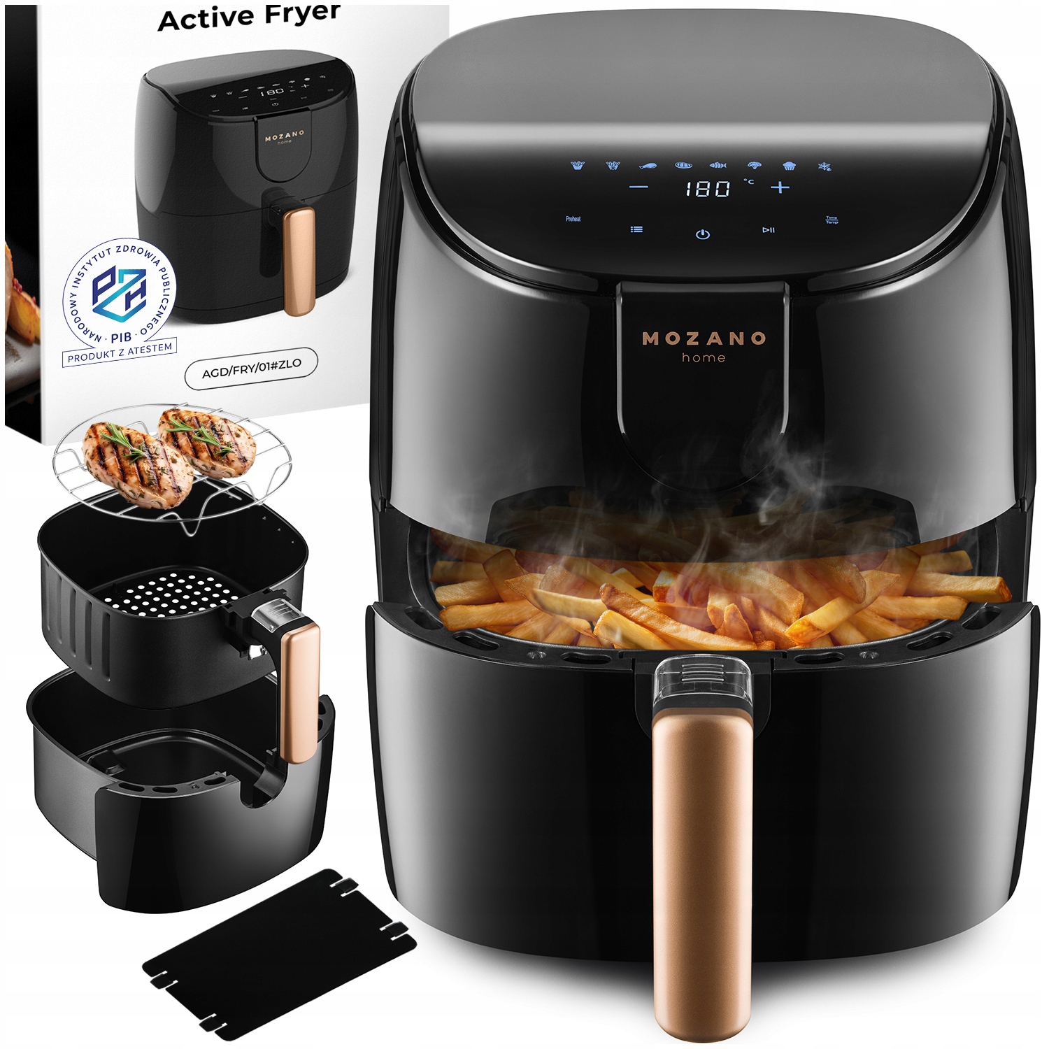 Frytkownica Beztłuszczowa Frytownica Air Fryer Mocna 1500W Separator 4L