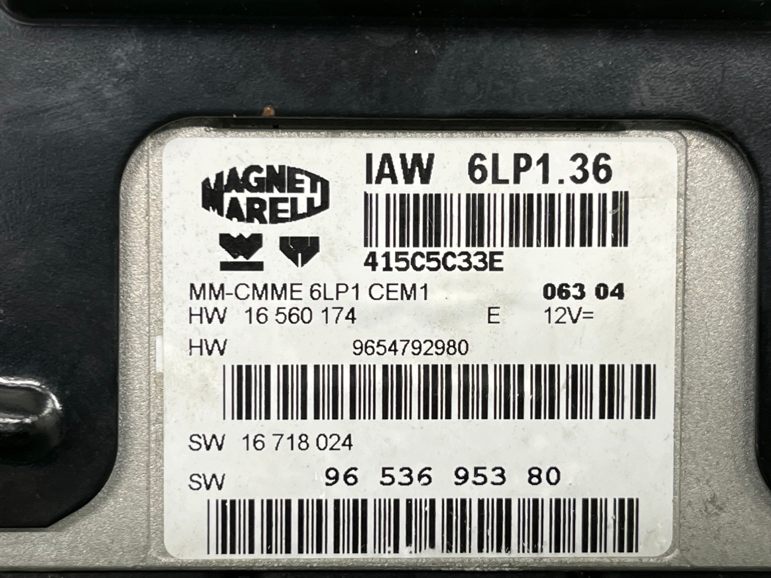 computer of the engine control unit CITROEN C4 9654792980