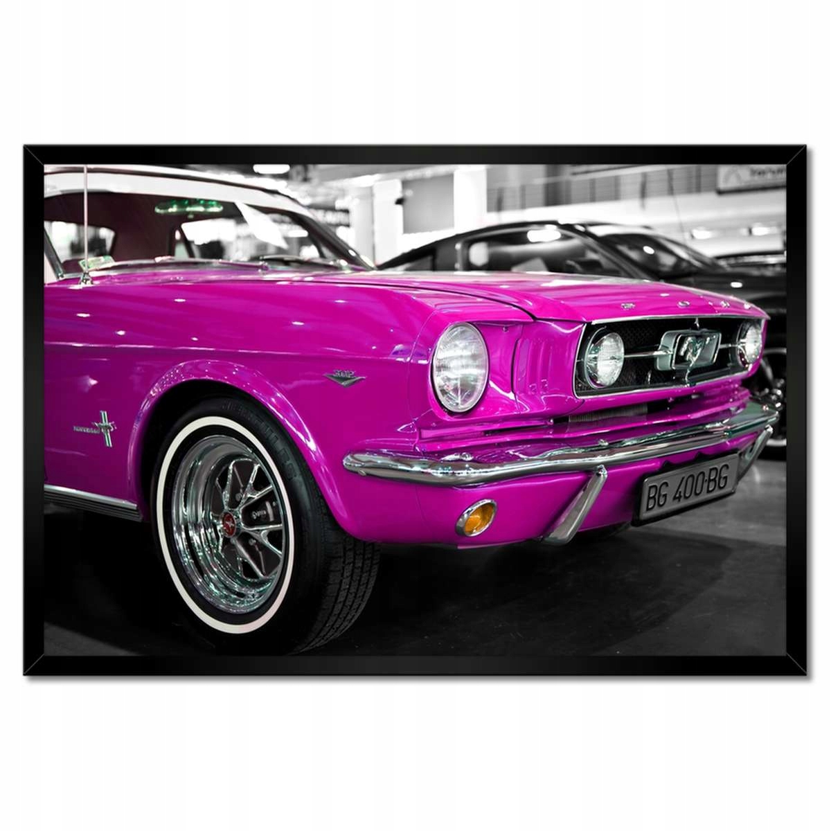 Plakáty v rámu 60x40 Růžový Ford Mustang