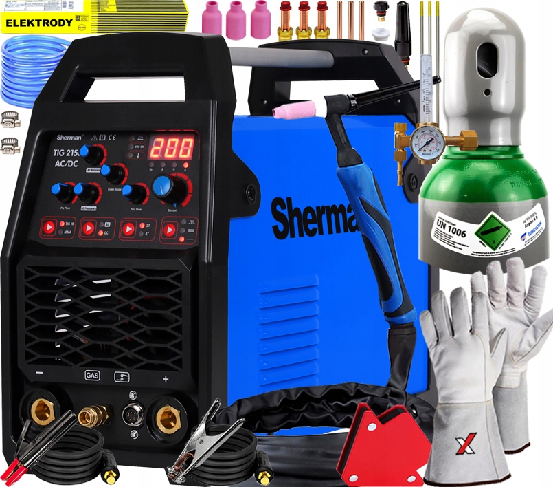 Spawarka Tig Hf Do Aluminium Sherman Tig 215P Ac/dc 230V 200A Puls Led